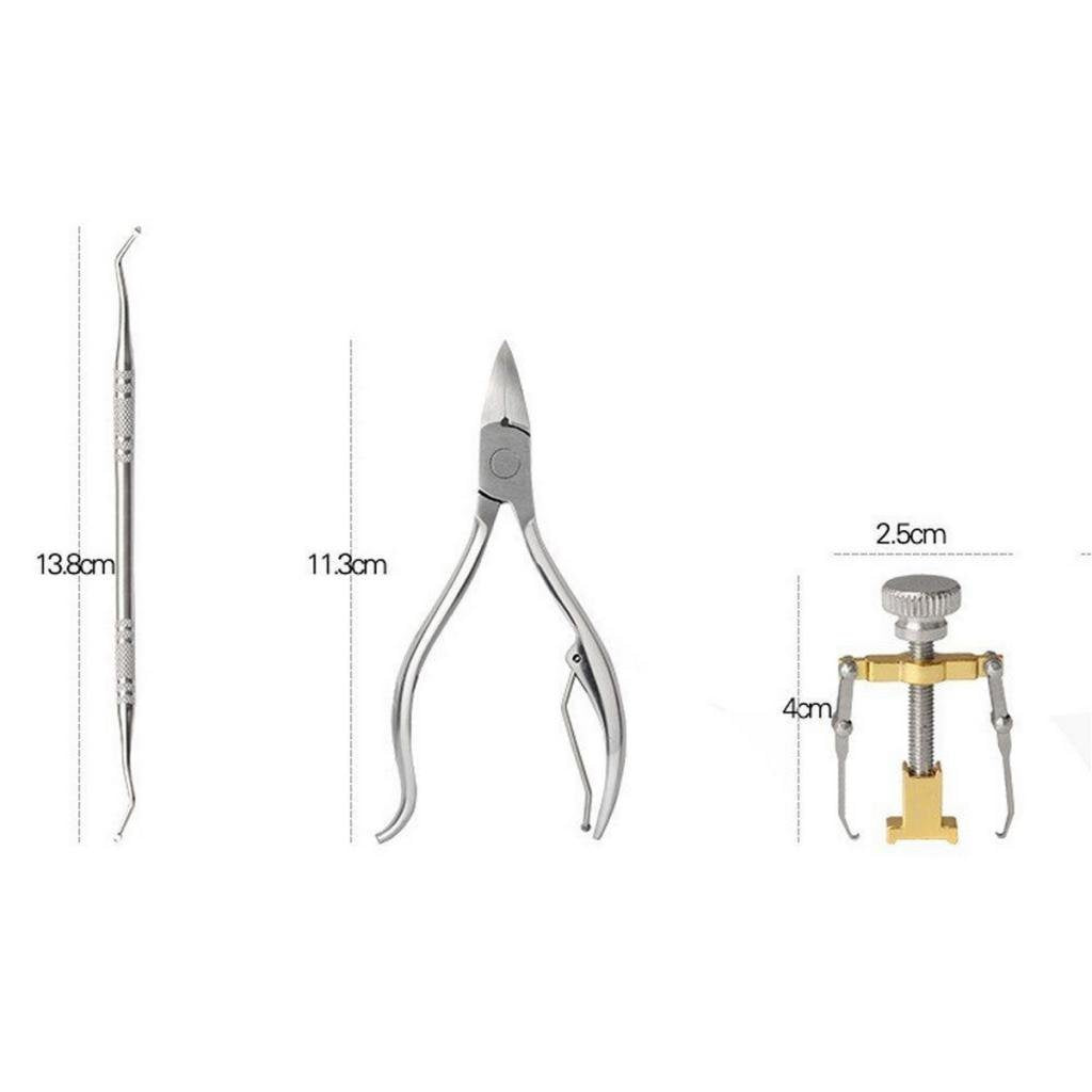 3Pcs Toe Nail Correction Tool Pedicure Tool + Ingrown Toe Nail Lifter + Stainless Steel Nail Clipper/Nipper