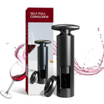 Wine Bottle Opener Corkscrew with Foil Cutter, T Shape Handle Reusable ABS Manual Wine Cork Wing Corkscrew for Home, Kitchen, Party, Restaurant, Bar - Black(No Need Charing)