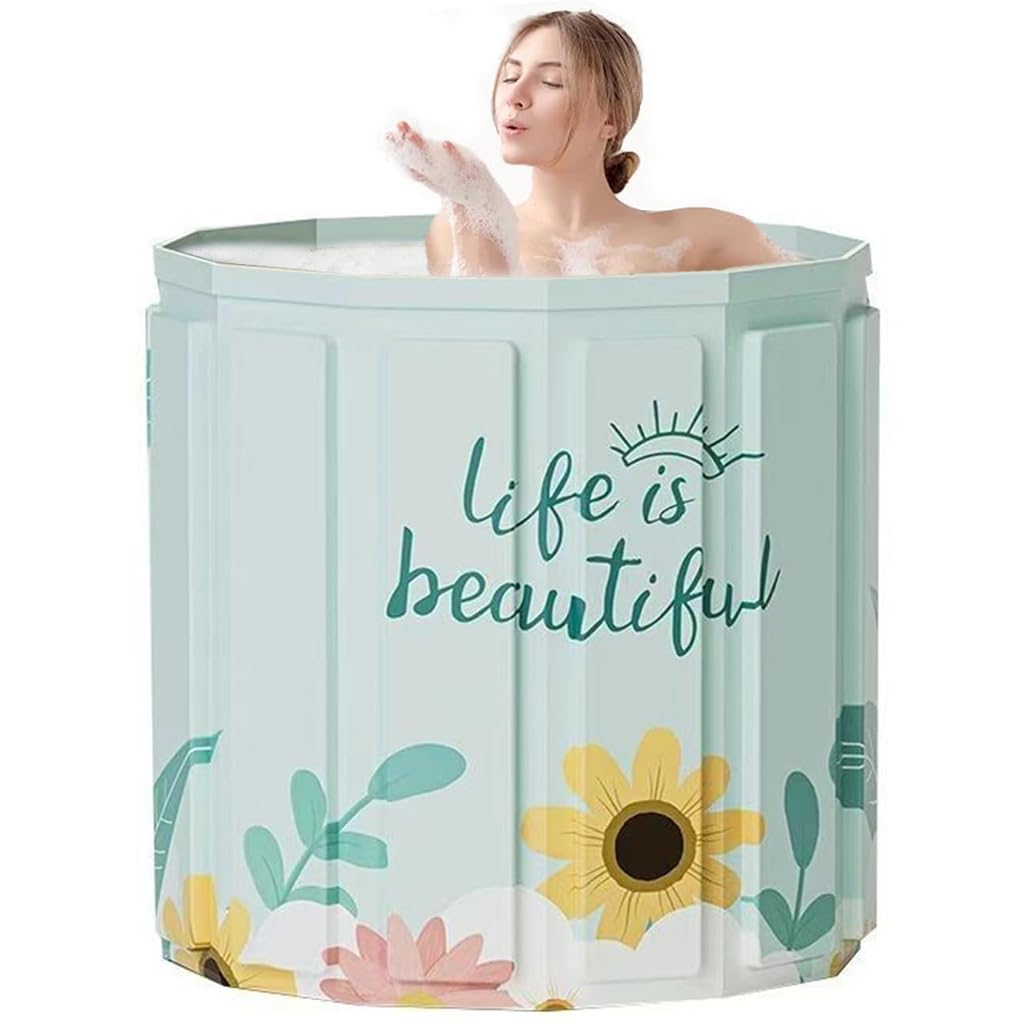 HASTHIP Portable Bathtub for Adults with 27 in Depth and Foldable Multi Panel Design | PVC Ice Bath for Home Spa