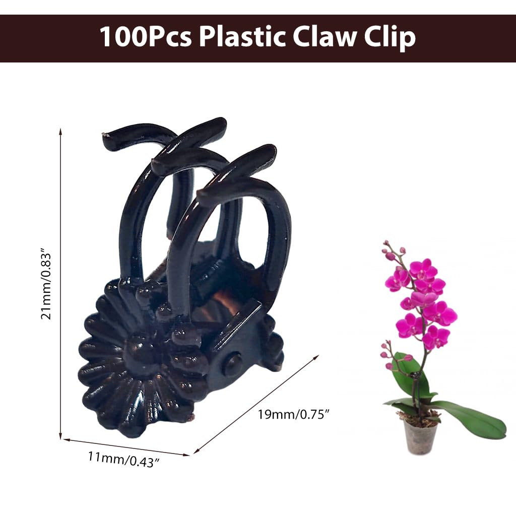 HASTHIP Plant Clips for Climbers featuring Mini Claw Grip Plastic Design 100pcs Set | Support for Orchids and Vines