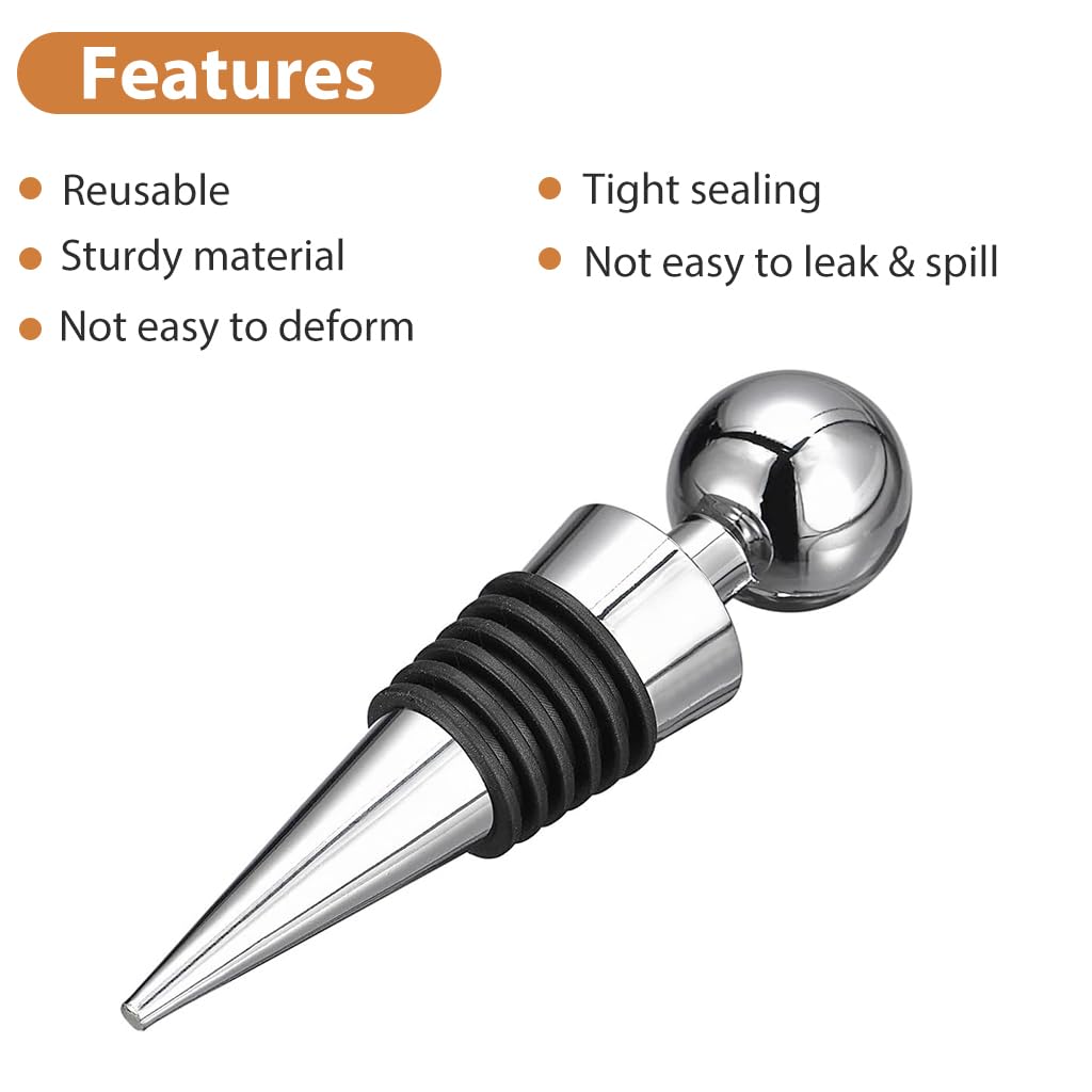 HASTHIP Wine Bottle Stopper Combo for Wine and Champagne with 5 PCS Vacuum Sealers | Reusable Saver Keeps Drinks Fresh