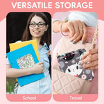 HASTHIP® 2Pcs Sanitary Napkin Storage Bag, Cartoon Cotton Menstrual Pad Bag with Zipper, Multi-Purpose Mini Cosmetic Toiletry Pouch, Waterproof Travel Makeup Organizer for Pads, Lipstick, Wash