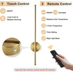 HASTHIP® Modern Wireless Wall Sconces with Rechargeable Battery, Dimmable LED Light with Remote Control, 3 Color Temperatures, 350° Rotation, 6000mAh Long Battery Life, Gold 23.6in for