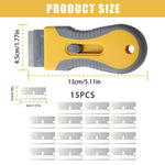HASTHIP Retractable Metal Scraper for Stain and Glue Removal with 15 Blades | Ergonomic Safe Design