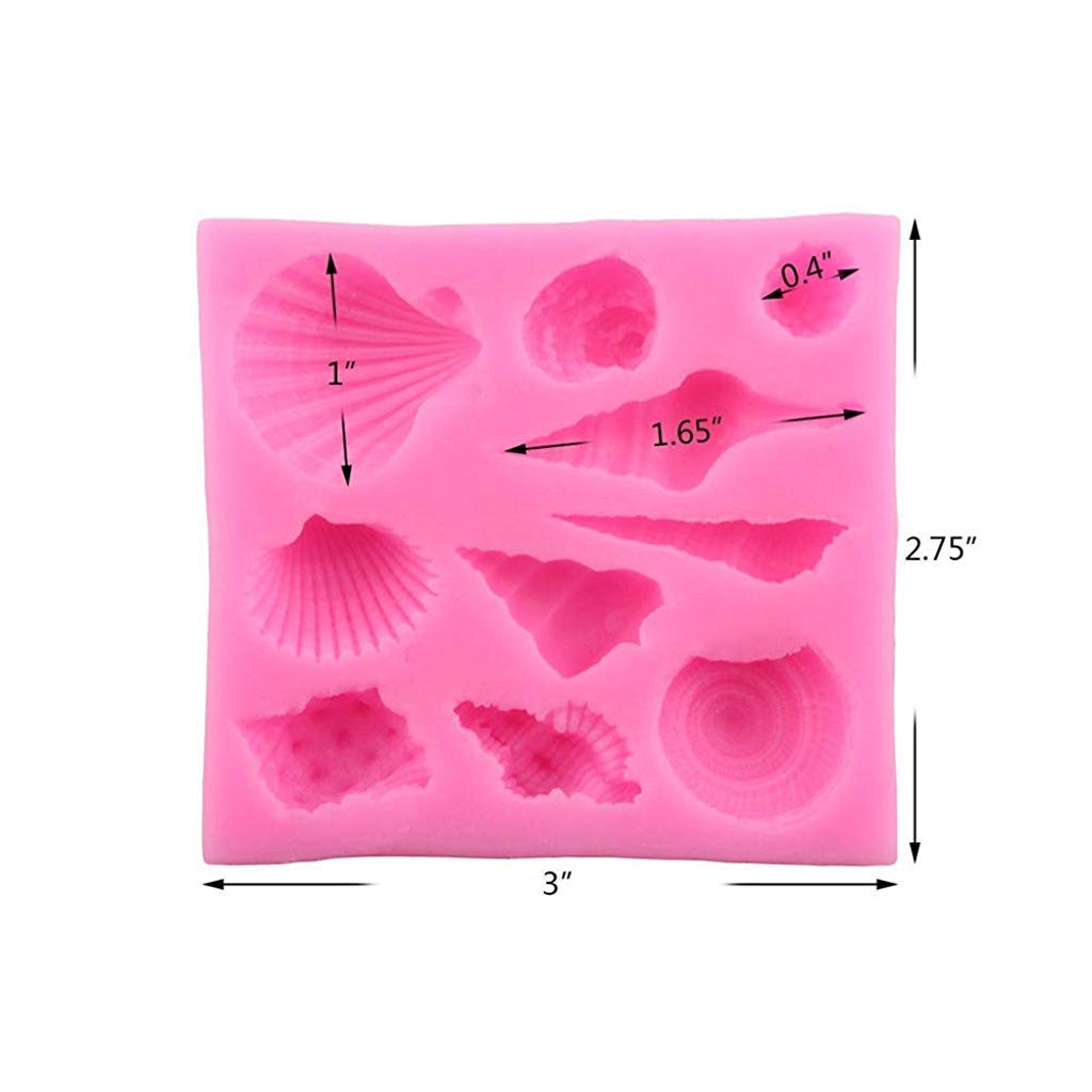 4 Pieces Mermaid Tail Mould, Silicone Mermaid Cake Moulds Chocolate Fondant Moulds 3D Mermaid Icing Moulds Seashell Cake Soap Moulds for Soap Making