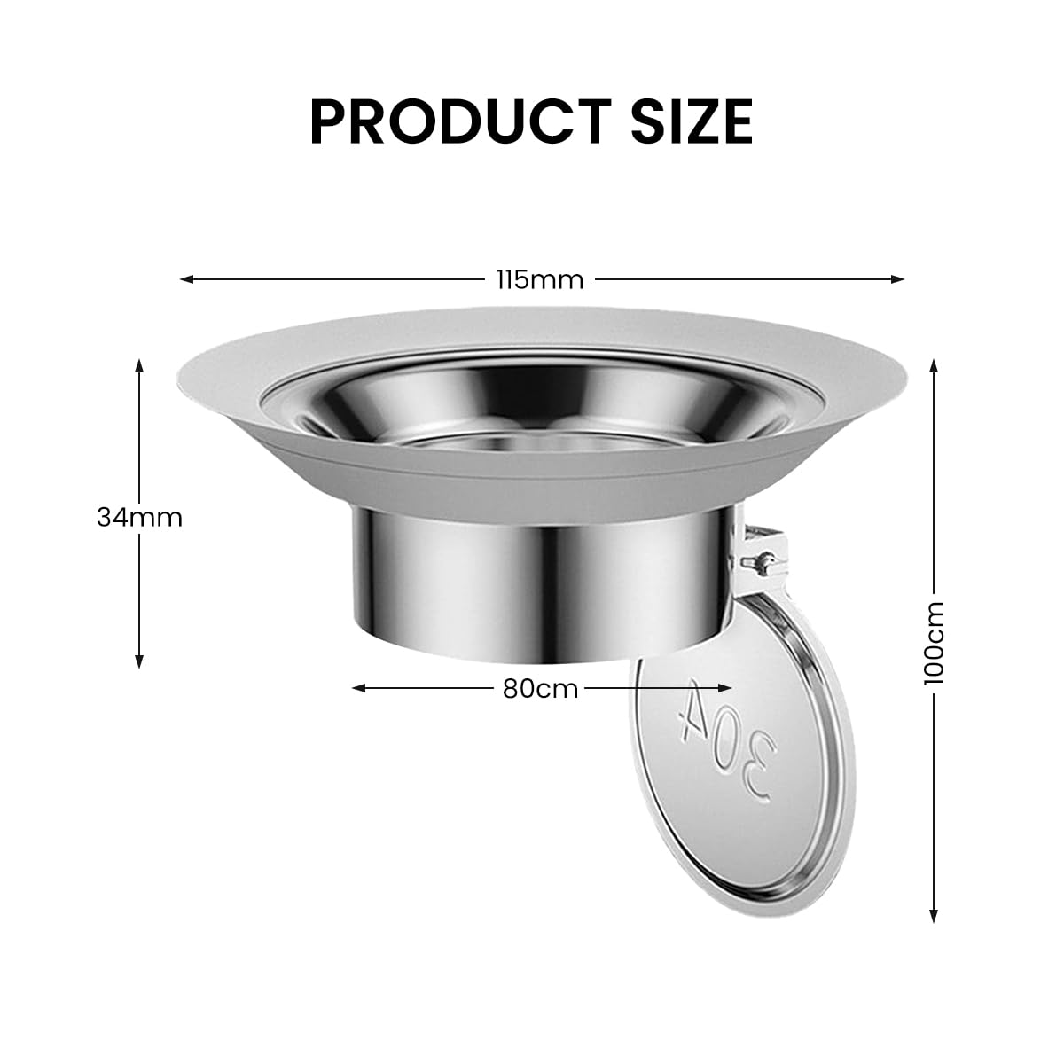 HASTHIP Squat Toilet Seal for Bathrooms with Anti Odor Airtight Design and Stainless Steel Cover Plug