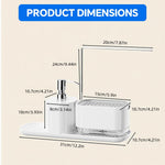 HASTHIP 4 in 1 Soap Dispenser for Kitchen Sink with Organizer and Sponge | Compact White Design