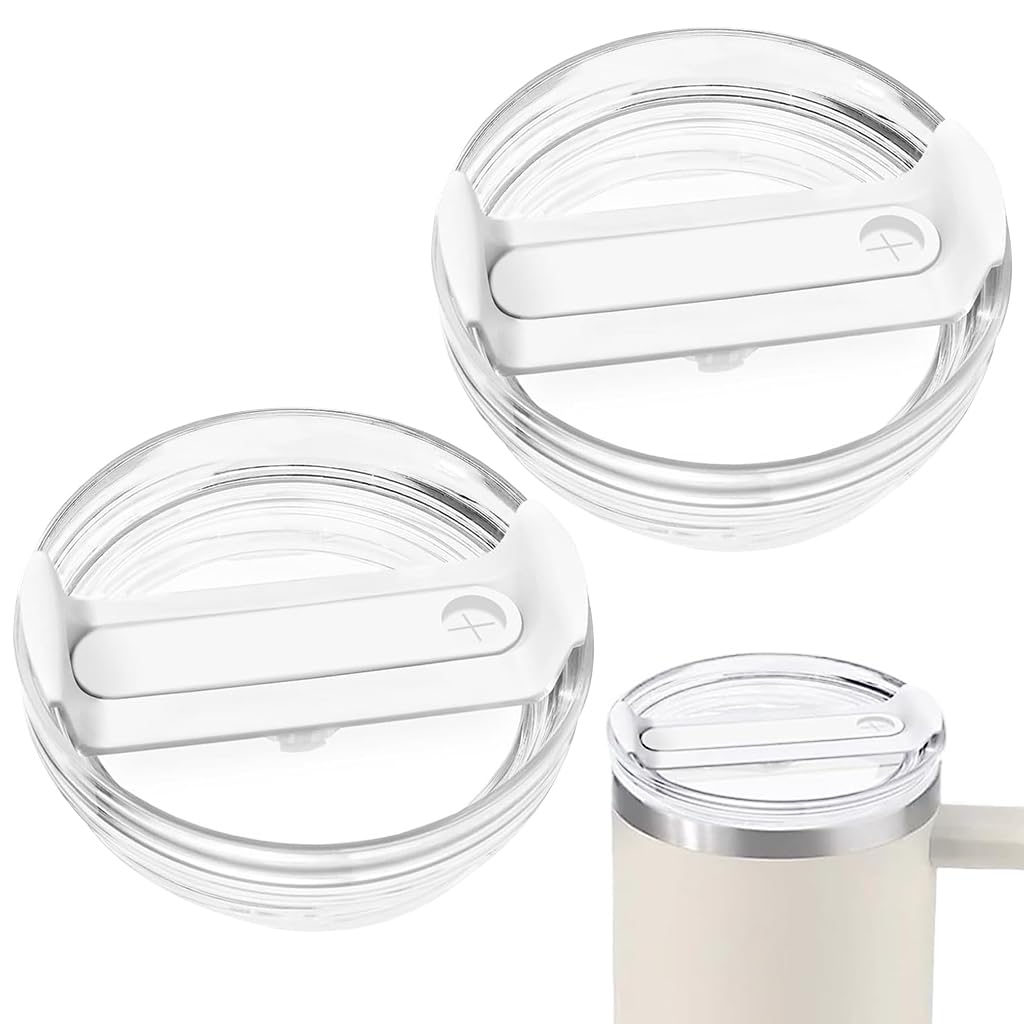 HASTHIP Replacement Lids for 40oz Tumbler with Straw Hole featuring Splash Proof Seal | BPA Free 2Pcs Set