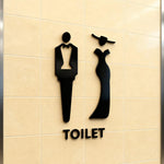 HASTHIP Acrylic Toilet Door Signs for Men and Women with Self Adhesive Backing | Modern Minimalist Design for Offices and Restaurants