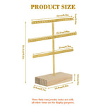 HASTHIP Earring Display Organizer for Desk and Dresser with 52 Holes and Wooden Base | Metal Jewelry Holder