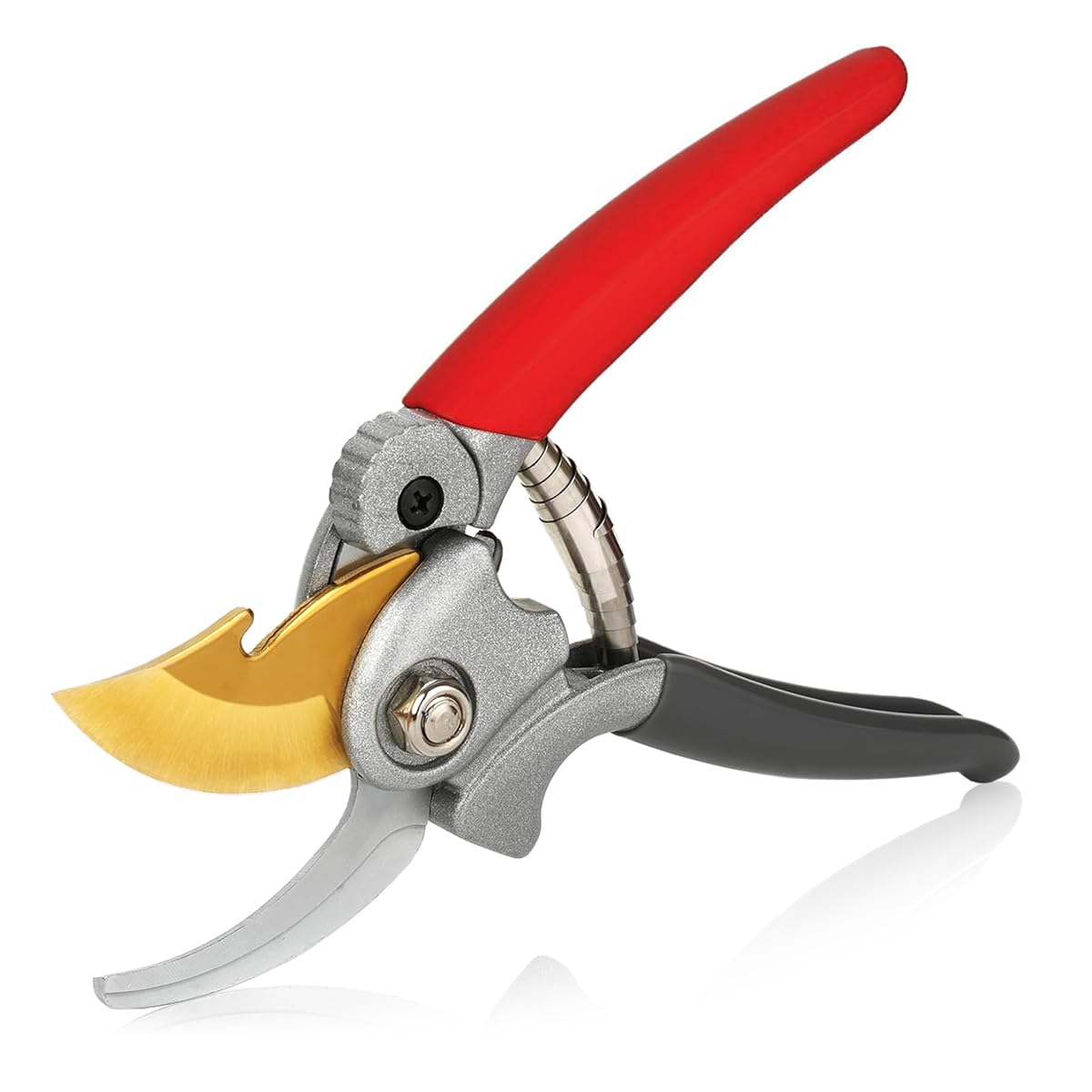 HASTHIP® Gardening Bypass Pruner 7.8 Inches SK5 Steel Hand Pruner with Safety Lock Anti-slip Rubberized Handle Design Spring Loaded Labor Saving Bypass Pruner for Shrubs, Flowers, Fruit Trees