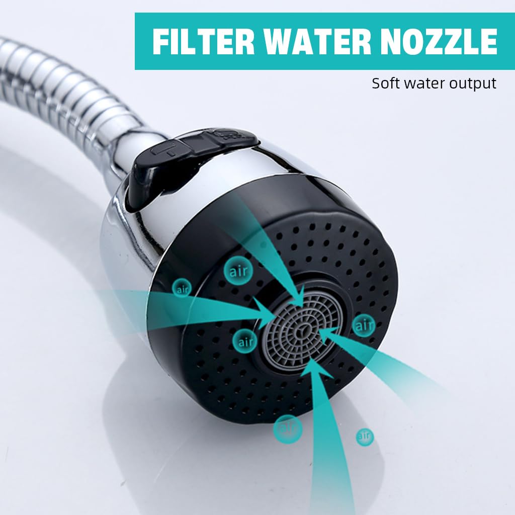 HASTHIP Wall Mounted Faucet for Kitchen and Bathroom featuring 360° Flexible Gooseneck | Zinc Alloy Construction with Switchable Water Modes