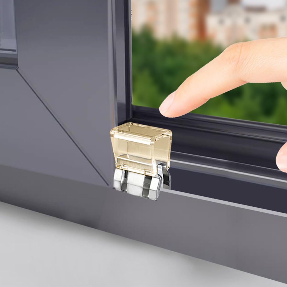 HASTHIP Sliding Window Stoppers for Child Safety with Snap On Design and Metal PC Build | 20 Pcs