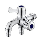 HASTHIP Washing Machine Faucet with Dual Outlets and Independent Controls for Laundry | Silver Alloy