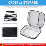 HASTHIP® Hard Carrying Case for Samsung T9 Portable Solid State Drives 1TB 2TB 4TB Storage Case for Solid State Drive EVA Waterproof SSD Travel Bag Accessory Bag with Handstrap, No SSD Included, Black