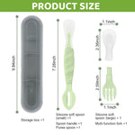 HASTHIP® BrandName 3-in-1 Silicone Baby Feeding Set, Food Feeder Spoon, Puree & Fruit Feeder, Soft BPA Free Food Grade Fork & Spoon with Case, Infant Tableware
