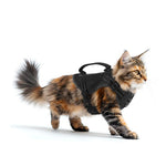 HASTHIP® Arnés Táctico para Gatos a Prueba de Escapes,Chaleco Ajustable de Malla Suave con Reflectante,Mango Control y Anillo en D para Caminar Gatos Grandes y Perros Pequeños - Negro - M