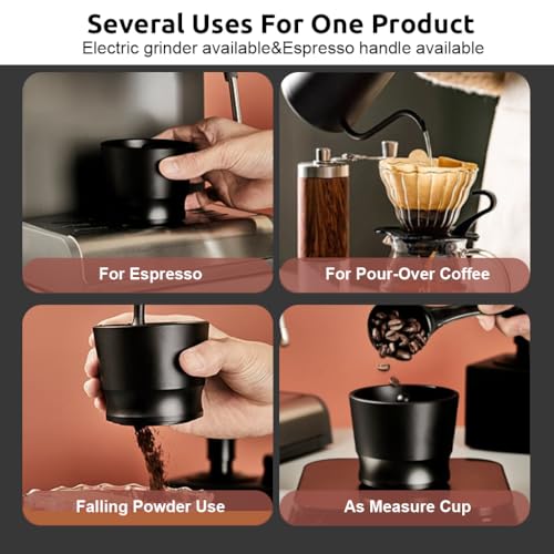 HASTHIP® Coffee Powder Cup for Coffee Grinder Ground Coffee 2.5 Inches Universal Coffee Powder Catcher for 49-58 Diameter Espresso Coffee Grinder