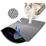 HASTHIP® Cat Litter Mat, 15.7*23.6 inches/40*60cm Litter Mat Double Layer Open Edge Design, Waterproof EVA Material, Durable and Washable, Cats Litter Box, Cat Litter Tray (Grey)