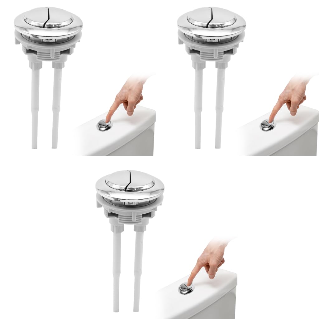 HASTHIP Dual Flush Toilet Button for 48mm 58mm Hole featuring Water Saving Design | Silver