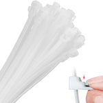 HASTHIP Cable Ties for Home Office and Outdoor with Release Latch 100 Pcs 200 mm | White Nylon Wire Organizer