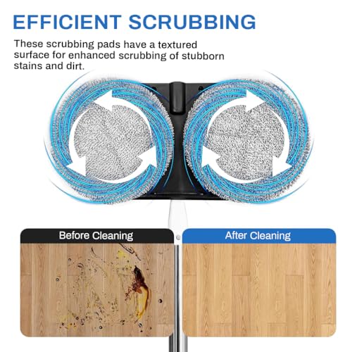 HASTHIP® 4Pcs Replacement Mop Pads for AGARO Floor Scrubber, 16cm/6.3 Inches, Super Absorbent, Durable Scrubbing Pads, High-Density Reusable Cleaning Pads