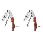 HASTHIP Waiters Corkscrew for Home and Bar with 3‑in‑1 Foil Cutter and Rosewood Handle | 2PCS 4.7 in Stainless Steel Opener