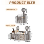 HASTHIP Bathroom Wall Organizer for Kitchen and Bathroom with Suction Cups | Clear Acrylic Set of 2 Boxes 9.3x9.3x11cm and 29x11.5x12.8cm