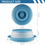 HASTHIP Microwave Plate Cover Tray for Splatter Protection with 10.5 in Vent Lid Blue 2PCS