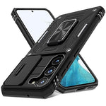 HASTHIP® Phone Case for Samsung Galaxy S23 with Rotatable Kickstand Phone Grip, S23 Hard PC Phone Case with Sliding Camera Cover Anti-scratch Phone Cover for Samsung Galaxy S23