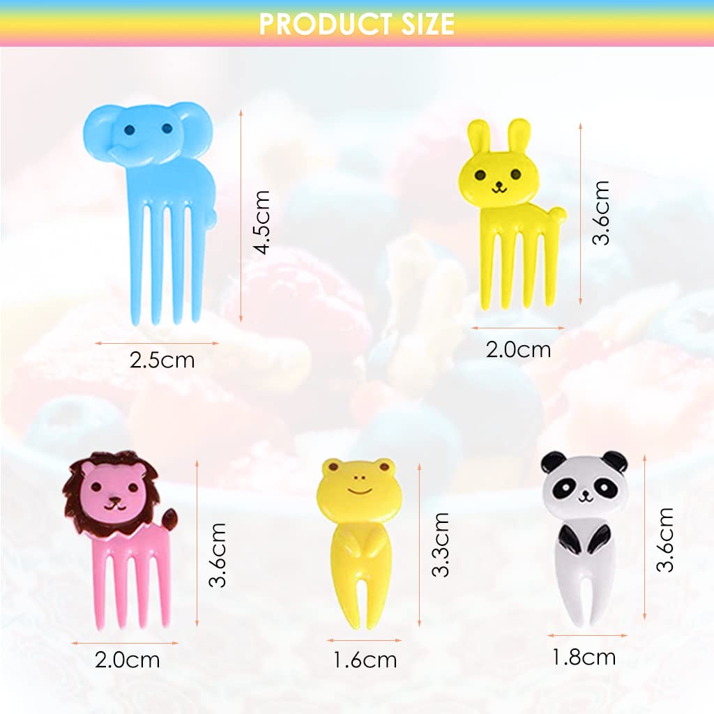 HASTHIP Food Fruit Forks 30 pcs for Kids with Safe Rounded Tips | Reusable Plastic Cartoon Picks