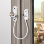 HASTHIP® 2pcs Child Safety Window Lock Chain Door Latch with Key, 185mm Cable Restrictor, Stainless Steel Security Limiter for Sliding Windows, Doors, Drawers, Balcony Easy Install, Home Safety