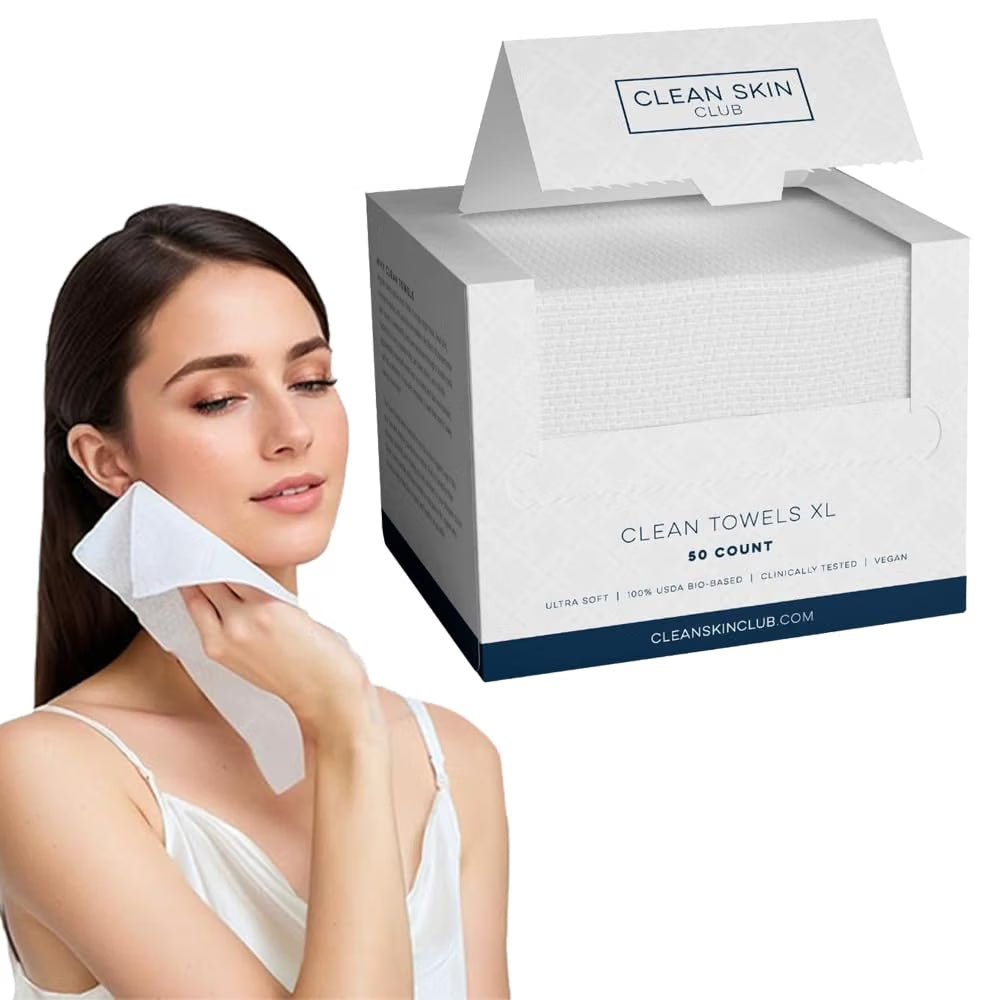 HASTHIP 50-Pack Disposable Cotton Face Towels 26×30cm