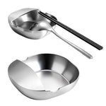 HASTHIP® Stainless Steel Spoon Rest, Heavy Duty Metal Utensil Holder for Kitchen Counter and Stove, Self Standing Ladle & Spatula Rack, Durable Cooking Tool Organizer - Silver