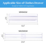 HASTHIP Drawer Dividers for Kitchen and Office Organization featuring Adhesive Backing and 11–20 in Adjustable Design | Clear 3.2 in High Divider Strips