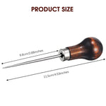 4 Pcs Awl Tool Needles Sewing Awl Hand Stitcher Gourd Shape Leather Craft Cloth Wooden Handle Scratch Awl Tool Pin Punching for Canvas Leather Pouch Hole DIY Shoes Repair