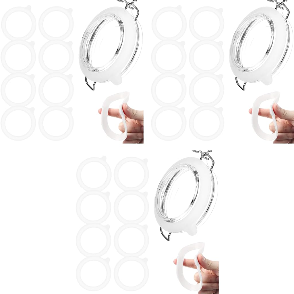 HASTHIP Silicone Sealing Rings for Mason Jars 24PCS with Airtight Leak-Proof Design | Food-Grade Reusable Gaskets 2.76 in