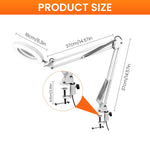 HASTHIP Desk Magnifying Glass for Crafting and Electronics Repair with 5X Lens | Flexible Metal Arm and USB LED Light