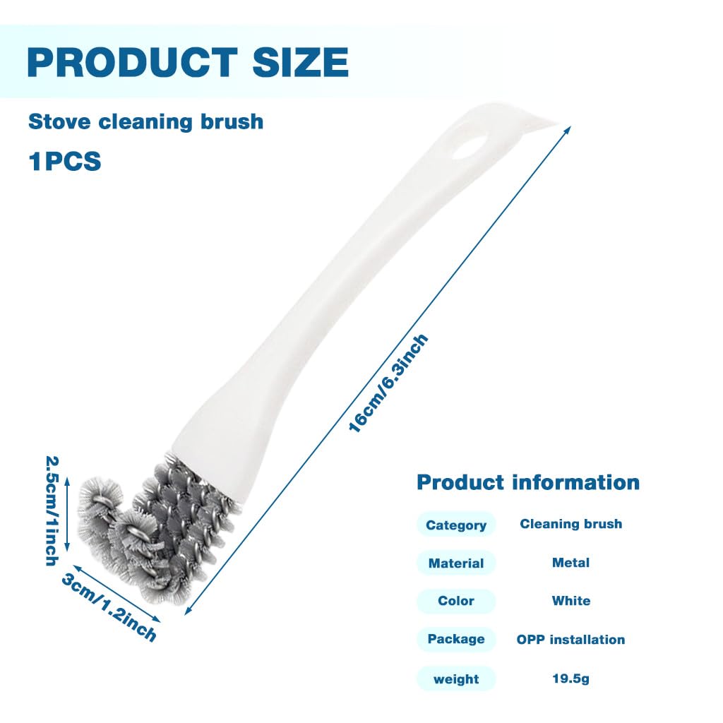 HASTHIP 2 in 1 Oil Stain Scrubber Brush for Baking Racks with Tail Scraper and Curved Bristles