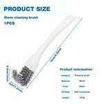 HASTHIP 2 in 1 Oil Stain Scrubber Brush for Baking Racks with Tail Scraper and Curved Bristles