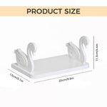 HASTHIP Wall Shelf for Bathroom and Kitchen Storage with Self Adhesive Mount | White Little Swan Design 25x13x2.3cm