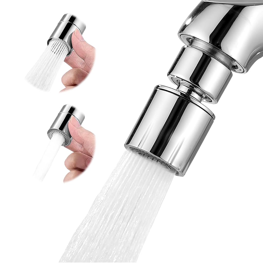 HASTHIP® Tap Extender for Kitchen Sink - 360° Swivel Faucet Aerator, 2-Mode Water Spray, High-Pressure and Water-Saving, Stainless Steel Universal Sink Faucet for Kitchen and Bathroom Sinks