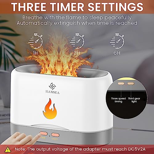 HASTHIP® BrandName 200mL Essential Oil Diffuser with Flame Light, Quiet Ultrasonic Aromatherapy Humidifier, Auto Shut-Off, Electric Mist Maker for Bedroom, Home, Office