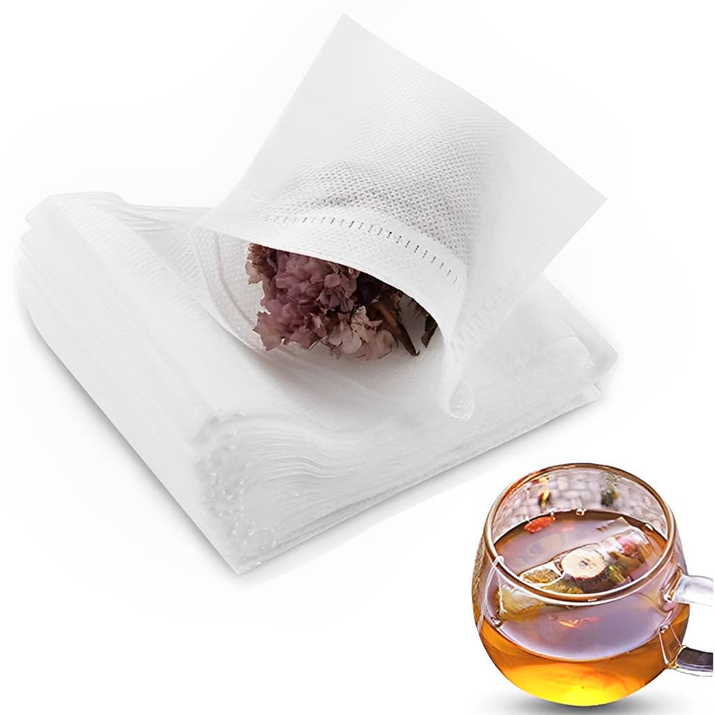 HASTHIP Cotton Tea Filter Bags for Loose Leaf Tea with Drawstring Closure 100pcs 3.54x2.75in