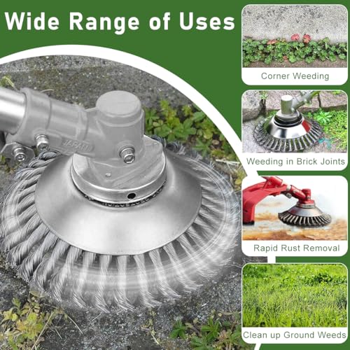 HASTHIP® Weeder Head Grass Trimmer Head Replacement Stainless Steel Multi Prongs Weeder Blade Trimmer Head Universal Grass Trimmer Head, 8 inches Dia