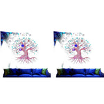 HASTHIP Tree of Life Tapestry for Wall Decor featuring UV Light Reactive Glow | 51in x 59in 2PCS