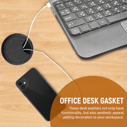 HASTHIP® Serplex 6 Pack 2 Inch Round Desk Grommets, Flip-Top Cable Organizer, Multi-Purpose Decorative Grommet Cover for Office Desk Wire Management, Power Cord Hole Covers