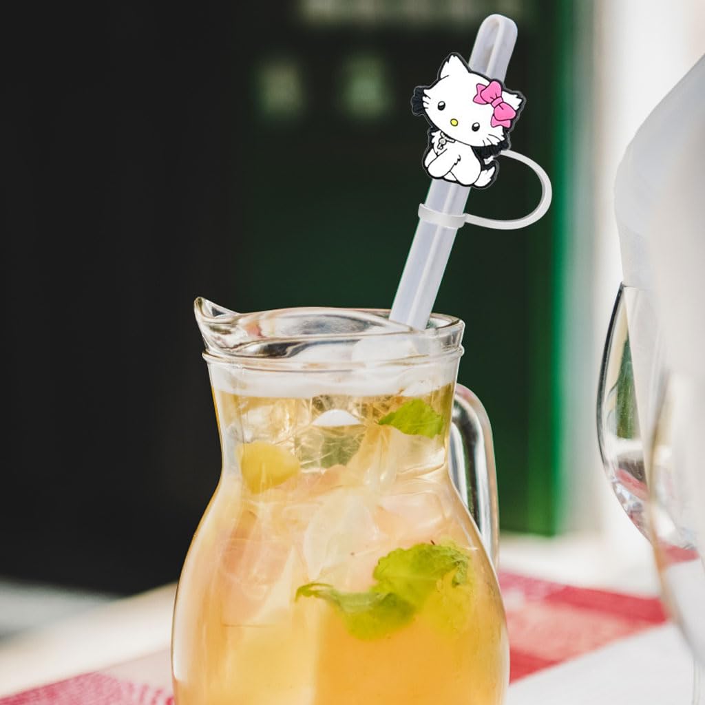 HASTHIP Kawaii Straw Caps for 10mm Stanley Straws featuring 12Pcs Silicone Covers | Hygienic Dust Protection