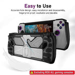 HASTHIP® Case for Rog Ally, Rog Ally Game Console Protector, Anti-Scratch TPU Cover with Folding Kickstand, Transparent PC + TPU Case Non-Slip Protective Case Skin Cover, Not Include the Console