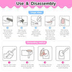 HASTHIP® Townley Girl 120 piezas Uñas Postizas para Niñas,Uñas Acrílicas Metálicas y con Purpurina,5 Diseños de Dibujos Animados Kit de Prepegadas con Lima y Adhesivos Set Arte DIY Regalo Cumpleaños Fiestas Infantiles
